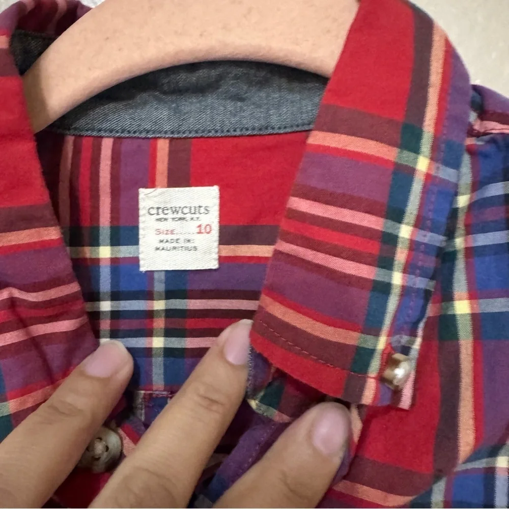 CREWCUTS Red Plaid Button-Up boys Shirt
